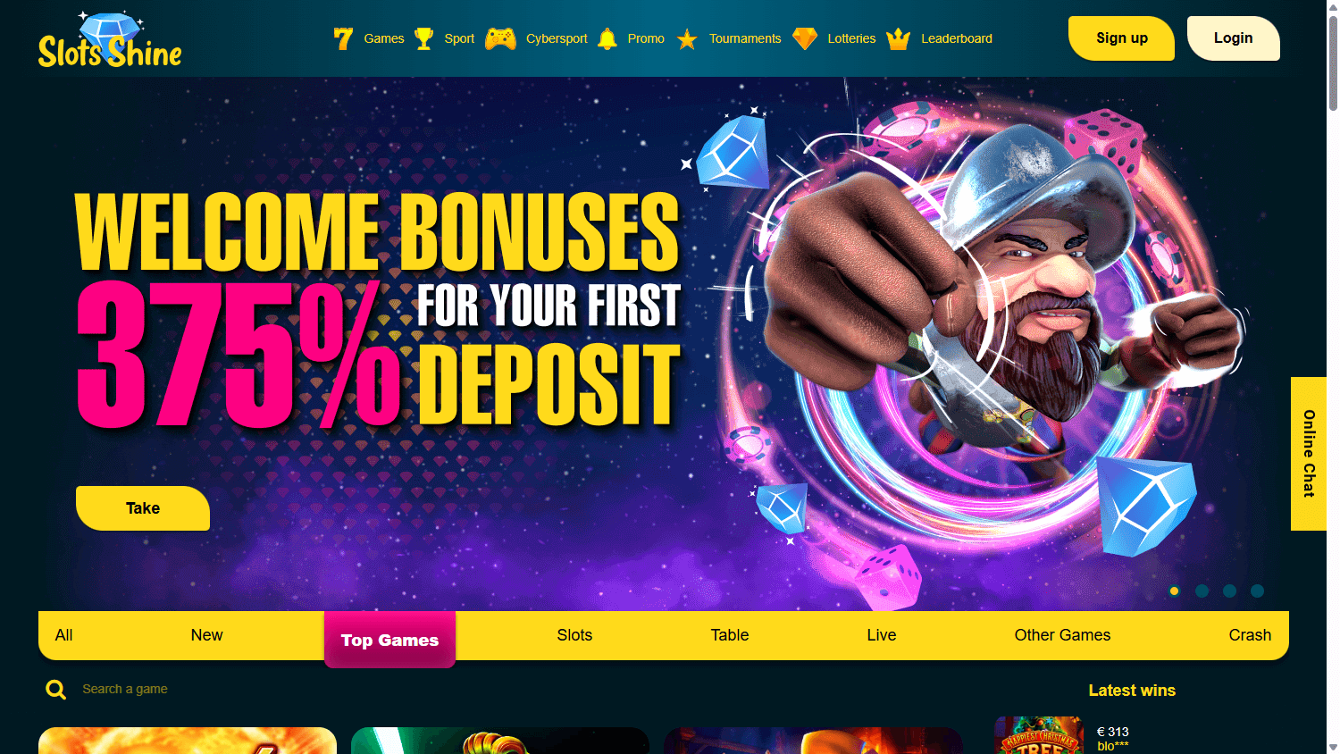 Slots Shine Casino Desktop screenshot